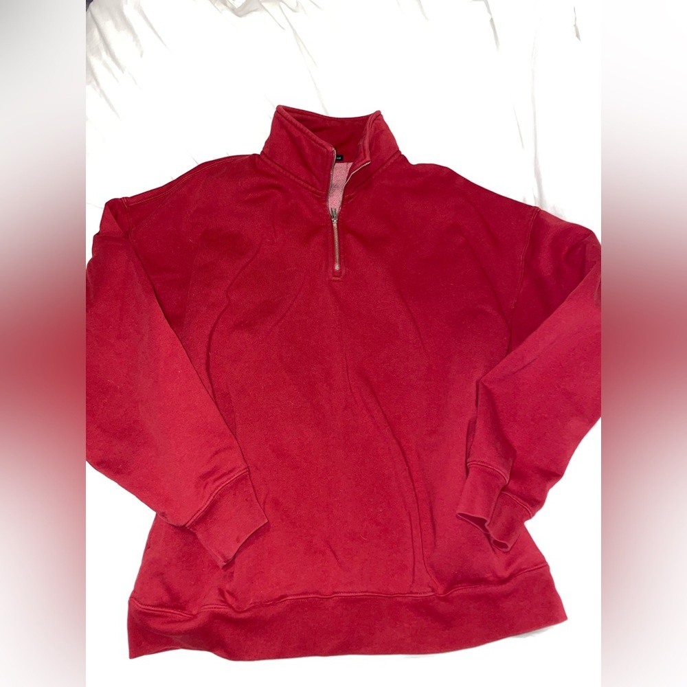 Brandy Melville - Missy Sweatshirt - Red Quarter Zip